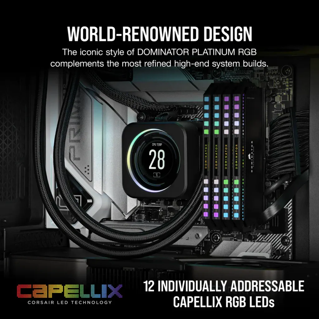 Corsair Dominator Platinum 32Gb(2x16Gb) Ddr5 Rgb Dram 7200Mhz CL34 Desktop Ram (CMT32GX5M2X7200C34) - Image 6