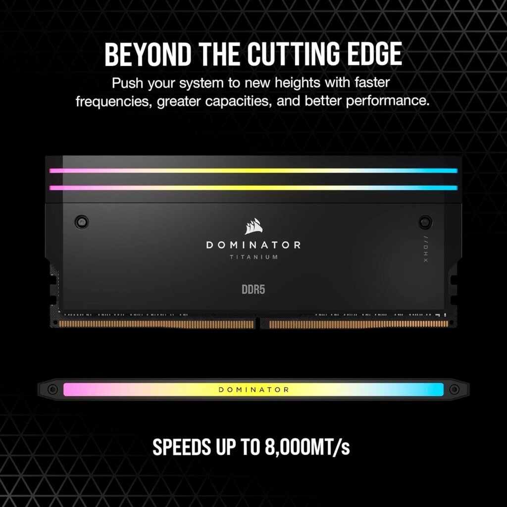 Corsair Dominator Titanium RGB 96Gb (2x48Gb) DDR5 6400Mhz CL32 Desktop RAM Black (CMP96GX5M2B6400C32) - Image 5