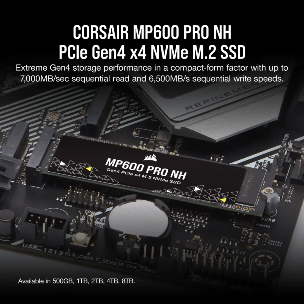 Corsair Mp600 Pro NH 1TB Pcie Gen4 Nvme M.2 Internal Ssd (CSSD-F1000GBMP600PNH) - Image 3