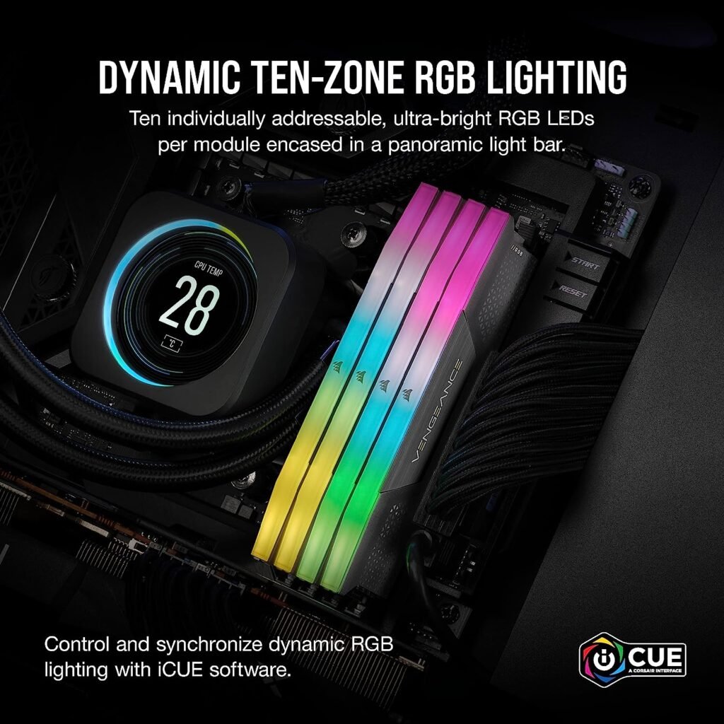 Corsair Vengeance Rgb 64Gb Ddr5 (2x32Gb) 5600Mhz CL40 Desktop Ram Gray (CMH64GX5M2B5600Z40K) - Image 4