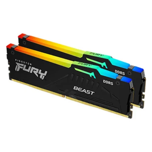 Kingston Fury Beast RGB XMP 64GB (32GBx2) DDR5 6000MHz Desktop RAM Black (KF560C40BBAK2-64)