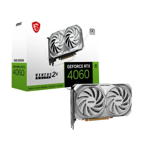 MSI RTX 4060 Ventus 2X White OC 8GB Graphics Card ( RTX-4060-VENTUS-2X-WHITE-8G-OC)