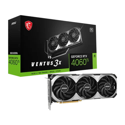 Msi Rtx 4060 Ti Ventus 3X E Oc 8Gb Graphics Card (RTX-4060-Ti-VENTUS-3X-E-8G-OC)