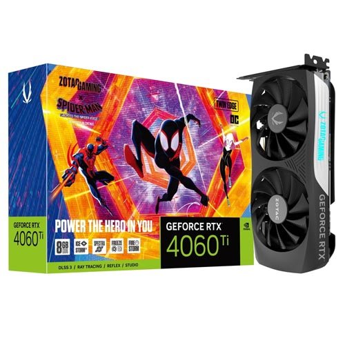 Zotac GeForce Rtx 4060 Ti 8Gb Twin Edge Oc Graphics Card Spider-Man : Across the Spider-Verse Bundle (ZT-D40610H-10SMP)